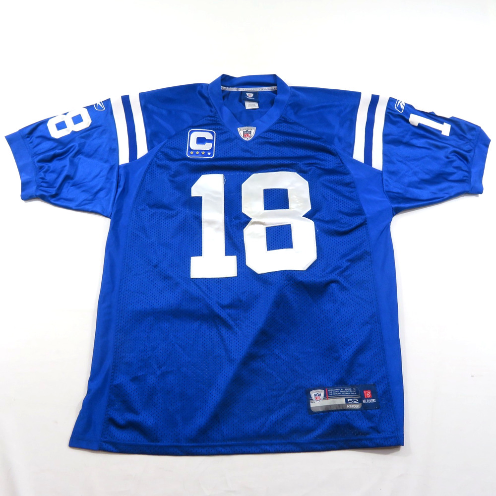 Peyton Manning Jersey #18 Indianapolis Colts Reebok 52 Blue and White